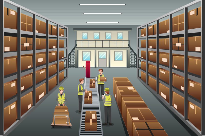 31278288 - a vector illustration of distribution warehouse viewed from above 31278288 - a vector illustration of distribution warehouse viewed from above
